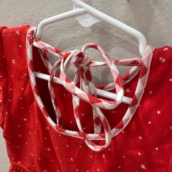 Omi Jo ABC Billow Dress Red Alphabet Back to School Dress - Picture 7 of 8